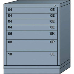 Lyon - 7 Drawer, Standard Mid-Range - Multiple Drawer Access Cabinet - Steel, 30" Wide x 28-1/4" Deep x 37-15/79" High, Dove Gray - Industrial Tool & Supply