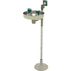 Haws - 11" Wide x 40" High, Pedestal Mount, Stainless Steel Bowl, Eyewash Station - 5 GPM Flow Rate - Industrial Tool & Supply