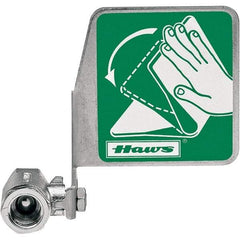 Haws - 1/2" Inlet, 7" Long x 5" Wide x 3" High, Stainless Steel Plumbed Wash Station Stay-Open Ball Valve - Green Matting, Compatible with Combination Drench Shower & Eye/Face Wash Stations - Industrial Tool & Supply