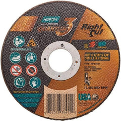 Norton - 4-1/2" 36 Grit Ceramic Alumina Cutoff Wheel - 1/16" Thick, 7/8" Arbor, 13,580 Max RPM, Use with Angle Grinders - Industrial Tool & Supply