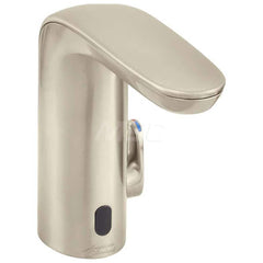 Electronic & Sensor Faucets; Type: Integrated Proximity Lavatory Faucet; Style: Contemporary; Modern; Spout Type: Standard; Mounting Centers: Single Hole; Voltage (AC): 240; Finish/Coating: Brushed Nickel; Special Item Information: Above-Deck Mixing; Touc