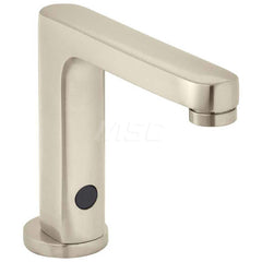 Electronic & Sensor Faucets; Type: Electronic Proximity Lavatory Faucet; Style: Contemporary; Spout Type: Standard; Mounting Centers: Single Hole; Voltage (AC): 120/240; Finish/Coating: Brushed Nickel; Special Item Information: Vandal-Resistant; Touchless