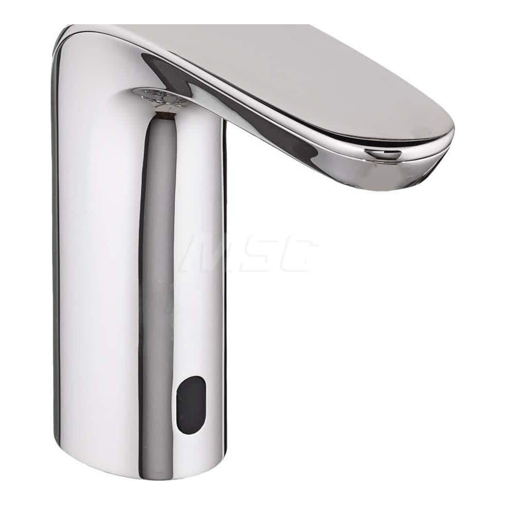 Electronic & Sensor Faucets; Type: Integrated Proximity Lavatory Faucet; Style: Contemporary; Modern; Spout Type: Standard; Mounting Centers: Single Hole; Finish/Coating: Polished Chrome; Voltage (DC): 6; Special Item Information: Vandal-Resistant; Touchl