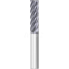Roughing & Finishing End Mills; Mill Diameter (Decimal Inch): 0.5000; Mill Diameter (Inch): 1/2; End Type: Corner Radius; Corner Radius (Decimal Inch): 0.0150; Number of Flutes: 6; Material: Solid Carbide; Finish/Coating: AlTiN; Length of Cut (Inch): 5/8;