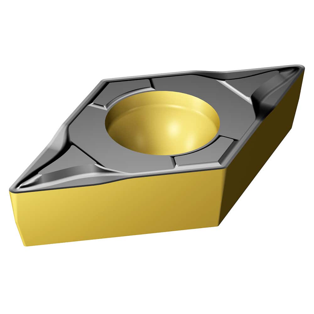Turning Insert:  DPMT 07 02 04-PF 4415, TiCN, Al2O3 & TiN Finish,  Neutral,  0.0156″ Corner Radius,  N/A Series  DPMT-PF