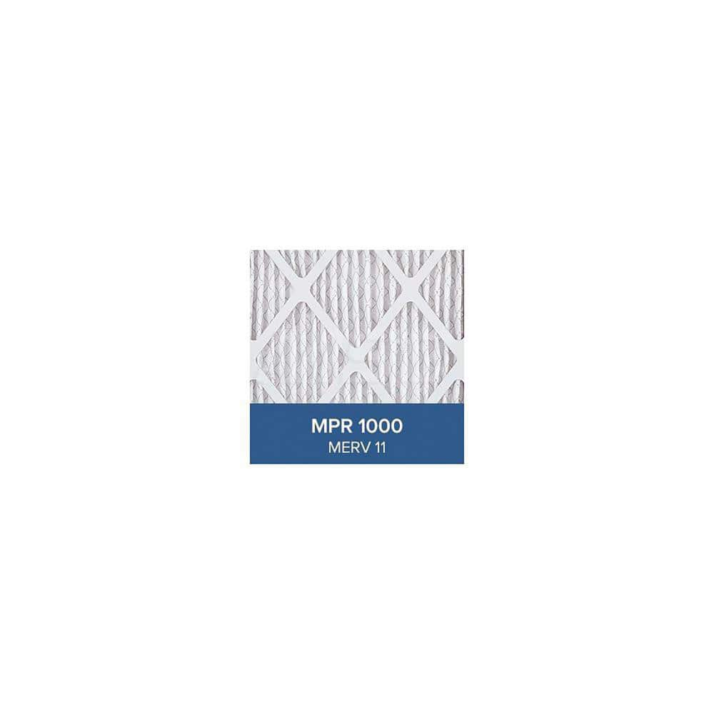 Pleated Air Filter: 20 x 25 x 1″, MERV 11, 88% Efficiency Polypropylene