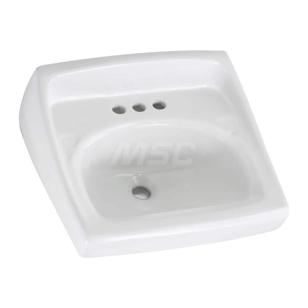 Sinks; Type: Pedestal Sink Top; Outside Length: 18-1/2; Outside Width: 15-1/2; Outside Height: 9-1/4; Inside Length: 12; Inside Width: 14; Depth (Inch): 7; Number of Compartments: 1.000; Includes Items: Pedestal Sink Top; Wall Hanger; Material: Vitreous C