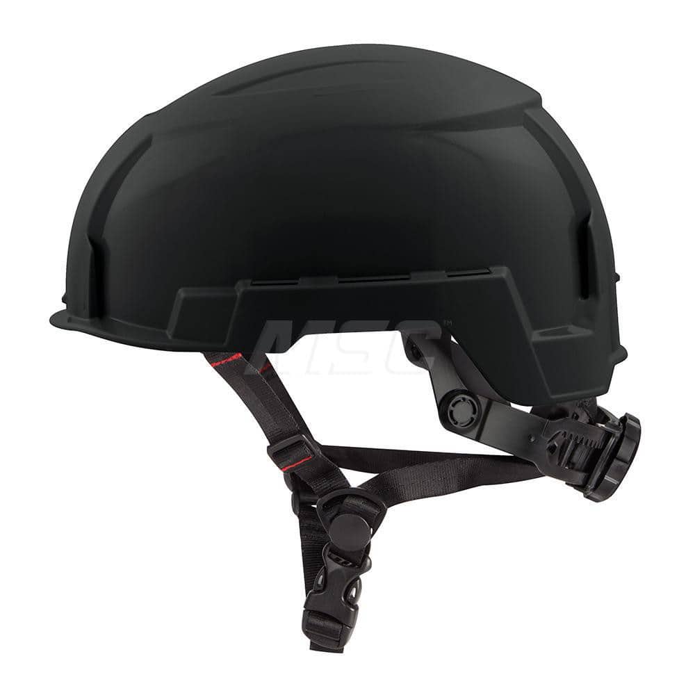 Hard Hat: Impact Resistant, Climbing, Class E, 2-Point Suspension Black, Polyethylene