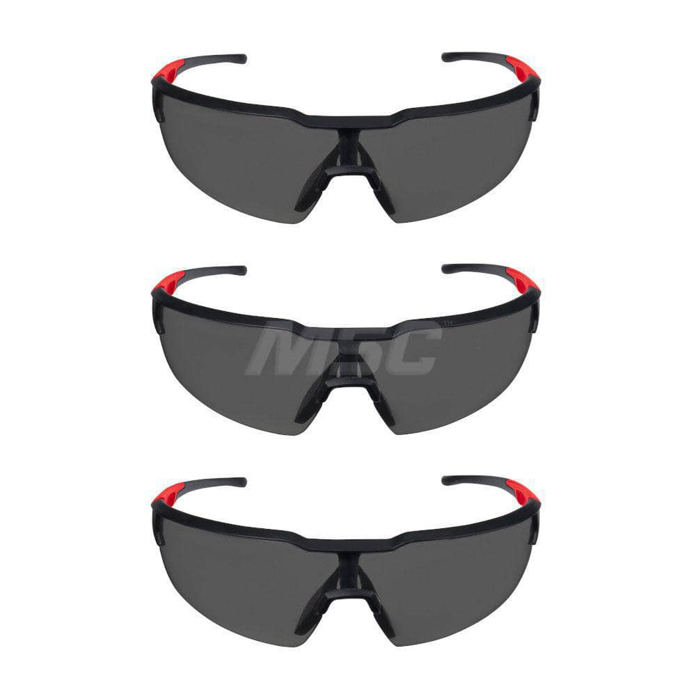 Safety Glass: Anti-Fog & Anti-Scratch, Plastic, Gray Lenses, Half-Framed Black Frame, Traditional