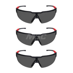 Safety Glass: Anti-Fog & Anti-Scratch, Plastic, Gray Lenses, Half-Framed Black Frame, Traditional