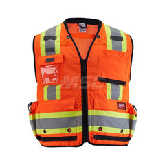 High Visibility Vest: 4X & 5X-Large Orange, Zipper Closure