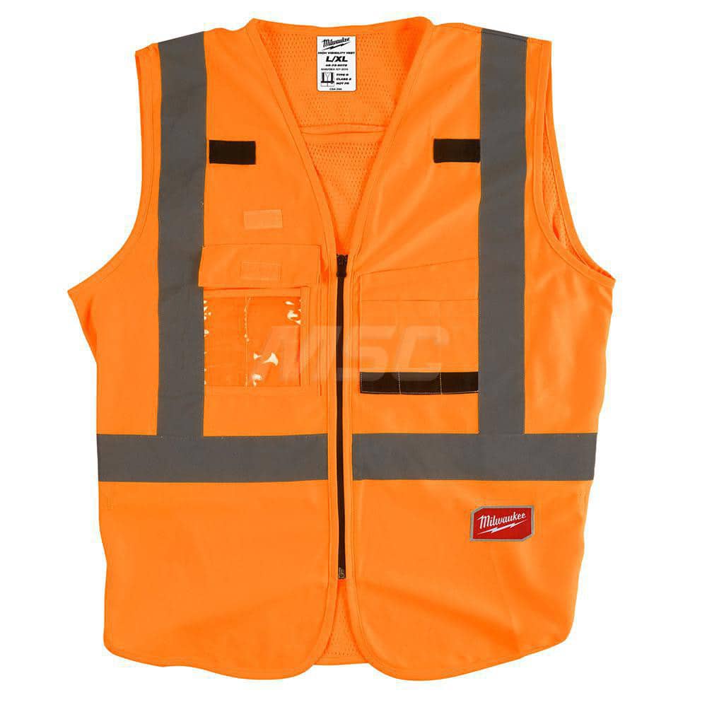 High Visibility Vest: Small & Medium Orange, Zipper Closure
