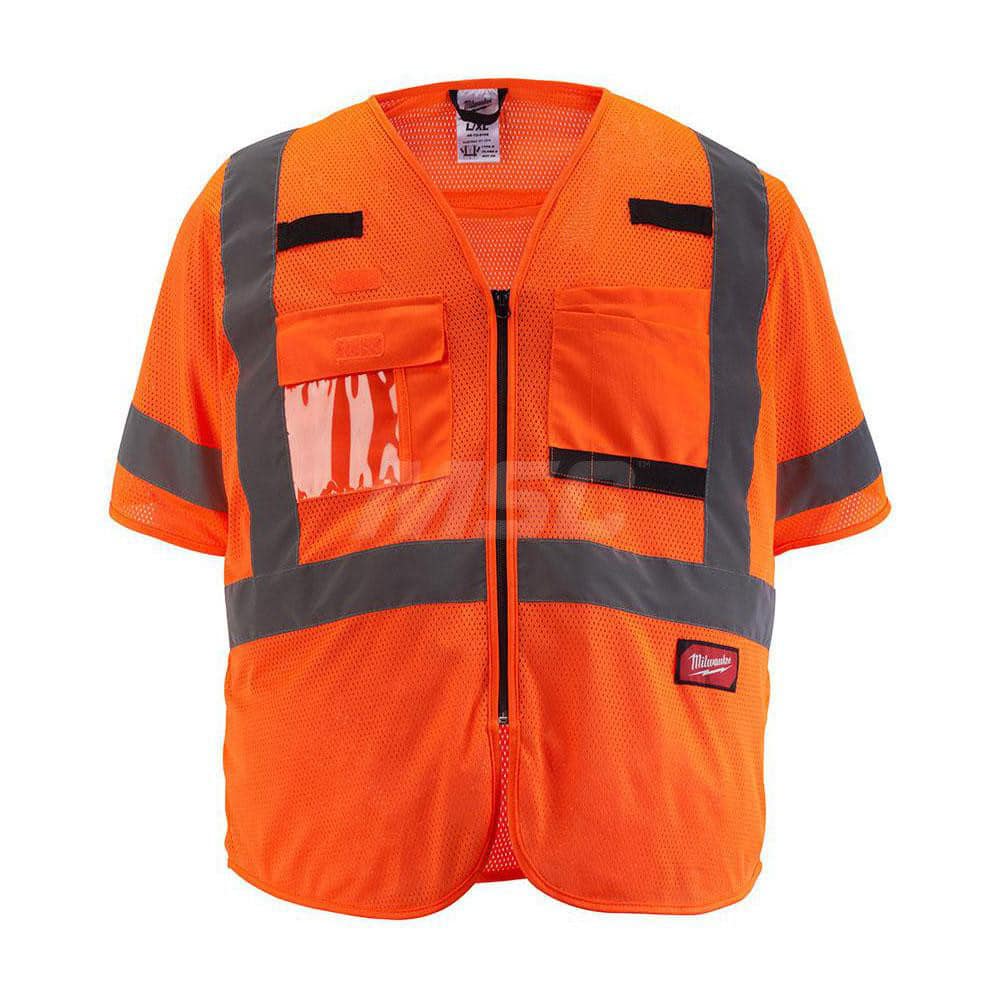 High Visibility Vest: Small & Medium Orange, Zipper Closure