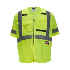 High Visibility Vest: 2X & 3X-Large Yellow, Zipper Closure