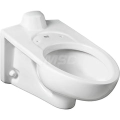 Toilets; Type: Back Spud Toilet Bowl with Slotted Rim; Bowl Shape: Elongated; Mounting Style: Wall; Gallons Per Flush: 1.6; Overall Height: 15; Overall Width: 14; Overall Depth: 26; Rim Height: 15; Trapway Size: 2-1/8; Rough In Size: 12.00; Material: Vitr