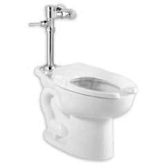 Toilets; Type: Toilet with Exposed Manual Flush Valve; Bowl Shape: Elongated; Mounting Style: Floor; Gallons Per Flush: 1.1; Overall Height: 28-1/2; Overall Width: 14; Overall Depth: 28-1/4; Rim Height: 15; Trapway Size: 2-1/8; Rough In Size: 10.00 - 12.0