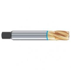 3/8-18 5-Flute Cobalt Blue Ring 25 degree Spiral Flute Tap-TiN - Industrial Tool & Supply