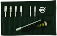 7 Piece - 5; 5.5; 6; 7; 8; 9 & 10mm Interchangeable Metric Nut Driver Blade Set in Canvas Pouch - Industrial Tool & Supply