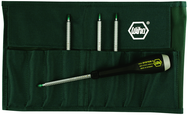 8 Piece - T6; T7; T8; T9; T10; T15; T20; T25 - ESD Safe Interchangeable Torx Blade Set in Canvas Pouch - Industrial Tool & Supply