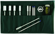 11 Piece - ESD Safe Interchangeable Blade Set - #10895 - Slotted 3.0-6.0; Phillips #0-2 & Inch 3/16-1/2" Nut Drivers In Canvas Pouch - Industrial Tool & Supply