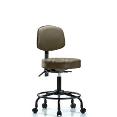 Lab Stool: Vinyl, 24″ Seat Width, 24″ Seat Depth Round Height