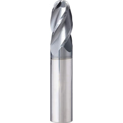 Ball End Mill: 0.5″ Dia, 2″ LOC, 4 Flute, Solid Carbide 4″ OAL, 1/2″ Shank Dia, 35 ° Helix, AlTiN Coated, Single End, Series SAPB-NB