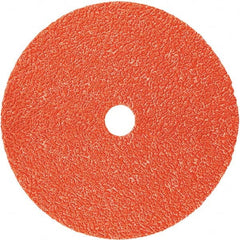 3M - 4-1/2" Diam, 7/8" Hole, 36+ Grit Ceramic Fiber Disc - Industrial Tool & Supply