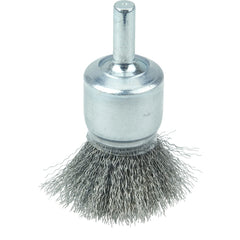3/4″ Coated Cup Crimped Wire End Brush, .006″ Steel Fill - Industrial Tool & Supply