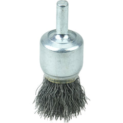 3/4″ Coated Cup Crimped Wire End Brush, .0104″ Steel Fill - Industrial Tool & Supply