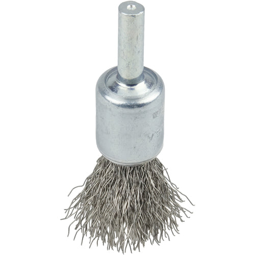 1/2″ Coated Cup Crimped Wire End Brush, .0104″ Stainless Steel Fill - Industrial Tool & Supply