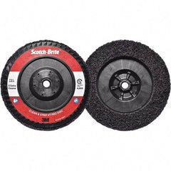 3M - 7" Extra Coarse Grade Silicon Carbide Deburring Disc - 5/8-11 Threaded Center Hole, Quick Change Connection, Purple, 8,600 Max RPM - Industrial Tool & Supply