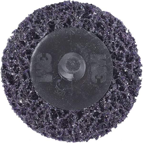 3M - 2" Extra Coarse Grade Silicon Carbide Deburring Disc - Hook & Loop Connection, Purple, 18,000 Max RPM - Industrial Tool & Supply