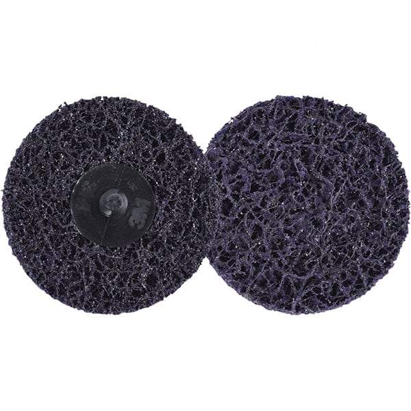 3M - 3" Extra Coarse Grade Silicon Carbide Deburring Disc - Hook & Loop Connection, Purple, 15,000 Max RPM - Industrial Tool & Supply