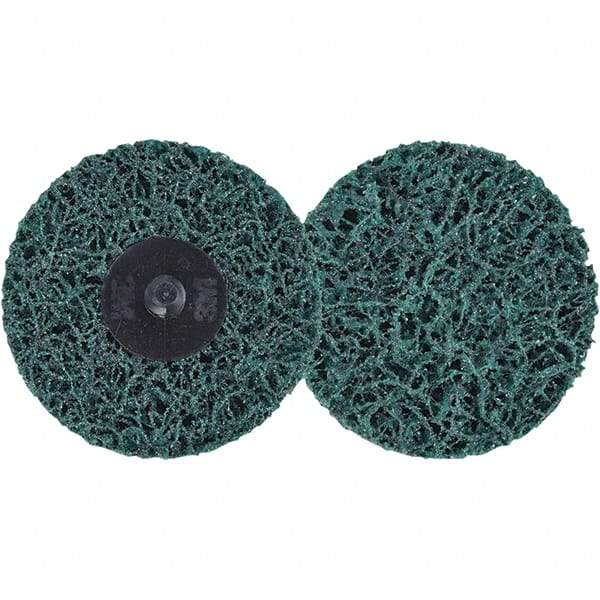 3M - 3" Extra Coarse Grade Aluminum Oxide Deburring Disc - Hook & Loop Connection, Green, 15,000 Max RPM - Industrial Tool & Supply
