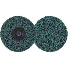 3M - 3" Extra Coarse Grade Aluminum Oxide Deburring Disc - Hook & Loop Connection, Green, 15,000 Max RPM - Industrial Tool & Supply