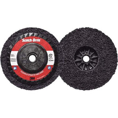 3M - 5" Extra Coarse Grade Silicon Carbide Deburring Disc - 5/8-11 Threaded Center Hole, Quick Change Connection, Purple, 12,000 Max RPM - Industrial Tool & Supply