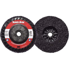 3M - 4-1/2" Extra Coarse Grade Silicon Carbide Deburring Disc - 5/8-11 Threaded Center Hole, Quick Change Connection, Purple, 13,300 Max RPM - Industrial Tool & Supply