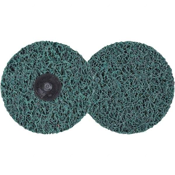 3M - 4" Extra Coarse Grade Aluminum Oxide Deburring Disc - Hook & Loop Connection, Green, 11,000 Max RPM - Industrial Tool & Supply