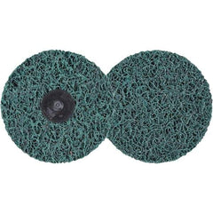 3M - 4" Extra Coarse Grade Aluminum Oxide Deburring Disc - Hook & Loop Connection, Green, 11,000 Max RPM - Industrial Tool & Supply