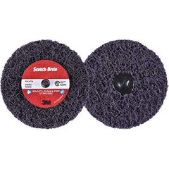 3M - 4" Extra Coarse Grade Silicon Carbide Deburring Disc - 1" Center Hole, Quick Change Connection, Purple, 8,000 Max RPM - Industrial Tool & Supply