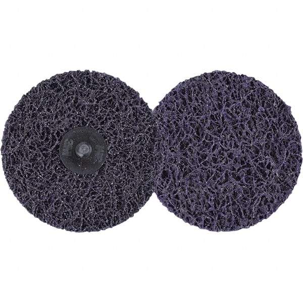 3M - 4" Extra Coarse Grade Silicon Carbide Deburring Disc - Hook & Loop Connection, Purple, 11,000 Max RPM - Industrial Tool & Supply