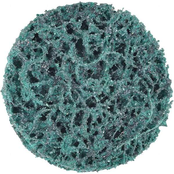 3M - 2" Extra Coarse Grade Aluminum Oxide Deburring Disc - Hook & Loop Connection, Green, 18,000 Max RPM - Industrial Tool & Supply