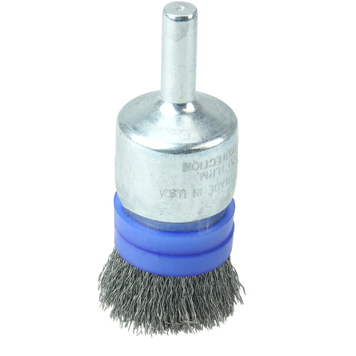 3/4″ Banded Crimped Wire End Brush, .006″ Steel Fill - Industrial Tool & Supply