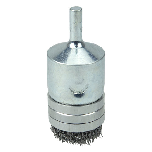 1″ Banded Crimped Wire End Brush, .0104″ Steel Fill - Industrial Tool & Supply