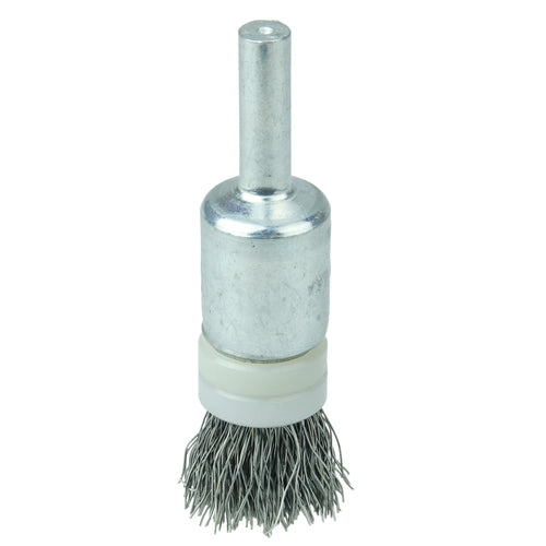 1/2″ Banded Crimped Wire End Brush, .006″ Stainless Steel Fill - Industrial Tool & Supply