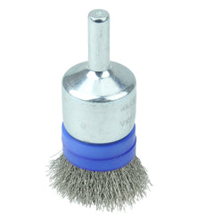 3/4″ Banded Crimped Wire End Brush, .006″ Stainless Steel Fill - Industrial Tool & Supply