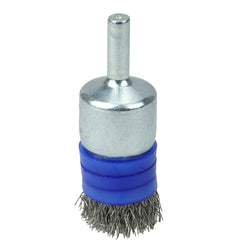 3/4″ Banded Crimped Wire End Brush, .0104″ Stainless Steel Fill - Industrial Tool & Supply