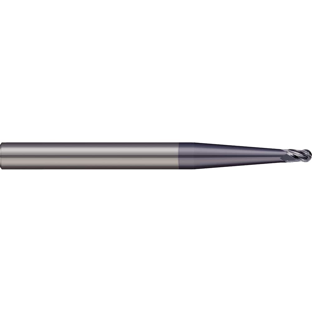 Ball End Mill: 0.6299″ Dia, 1.378″ LOC, 3 Flute, Solid Carbide 92 mm OAL, 16 mm Shank Dia, 30 ° Helix, AlTiN Coated, Single End
