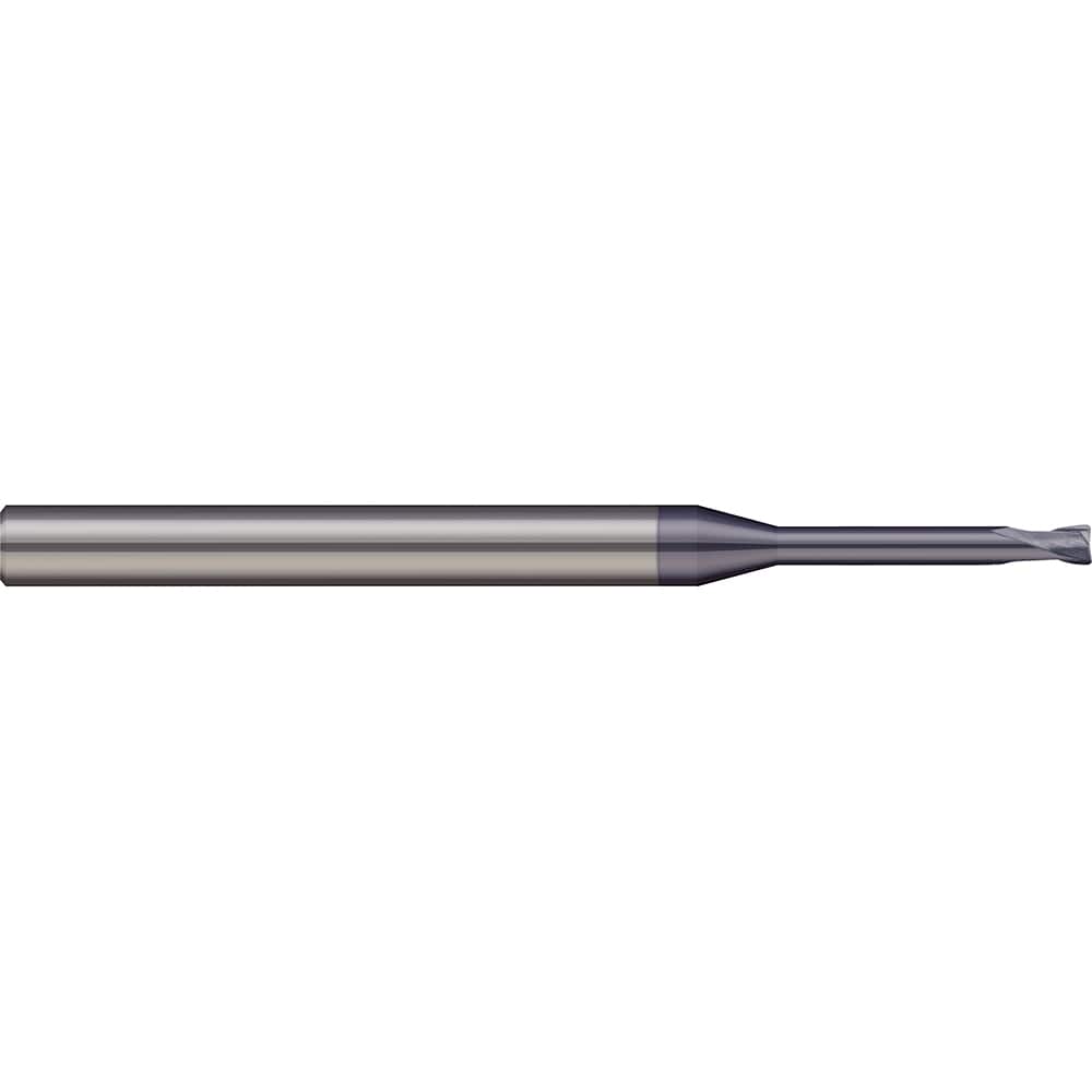 Corner Radius End Mill: 0.1575″ Dia, 0.1575″ LOC, 2 Flutes, Solid Carbide 30 ° Helix, AlTiN Coated, Corner Radius End