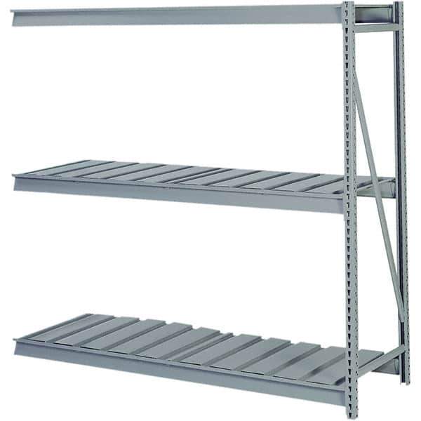 Lyon - 4 Shelf Add-On Ribbed Steel Shelving - 10,000 Lb Capacity, 60" Wide x 96" High x 36" Deep, Dove Gray - Industrial Tool & Supply
